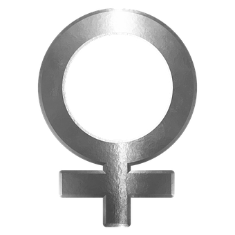 Female Symbol Metallic Texture PNG image