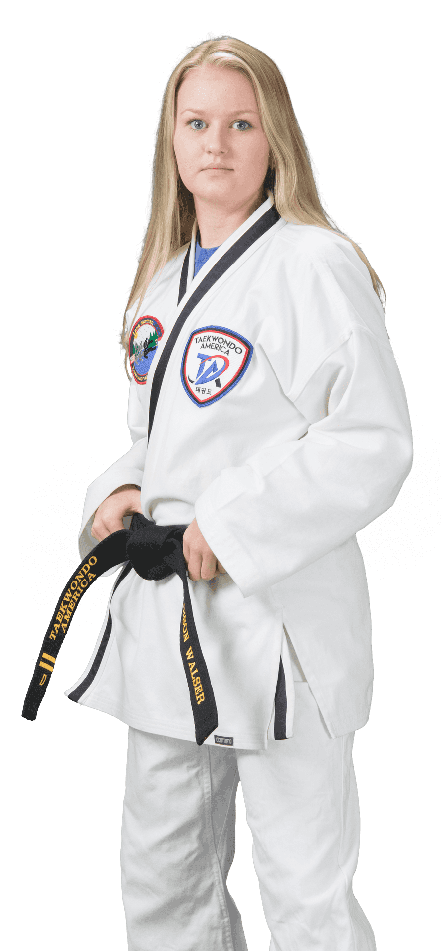 Female Taekwondo Black Belt Portrait PNG image