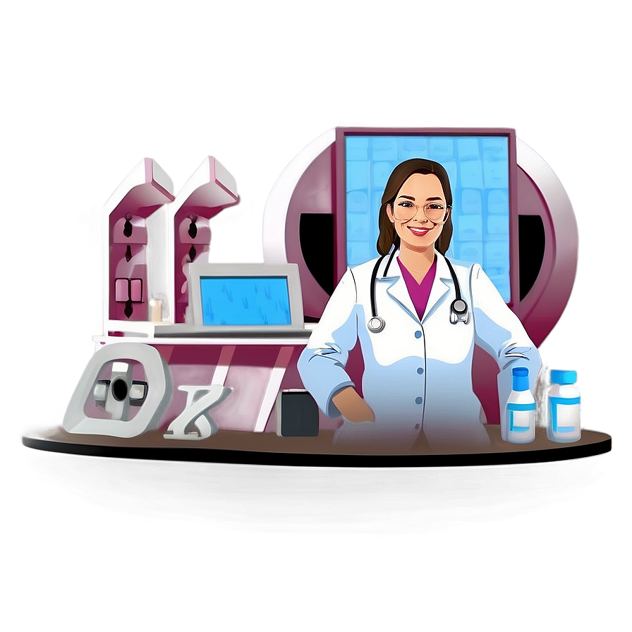 Female Veterinarian Portrait Png Yxi PNG image