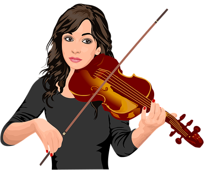 Female Violinist Vector Illustration PNG image