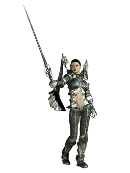 Female_ Warrior_ Armor_ Sword PNG image