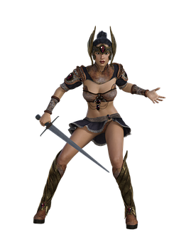 Female Warrior Fantasy Costume PNG image