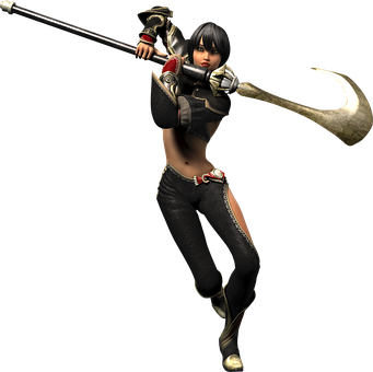 Female Warriorwith Halberd PNG image