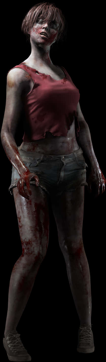 Female Zombie Figure Standing PNG image