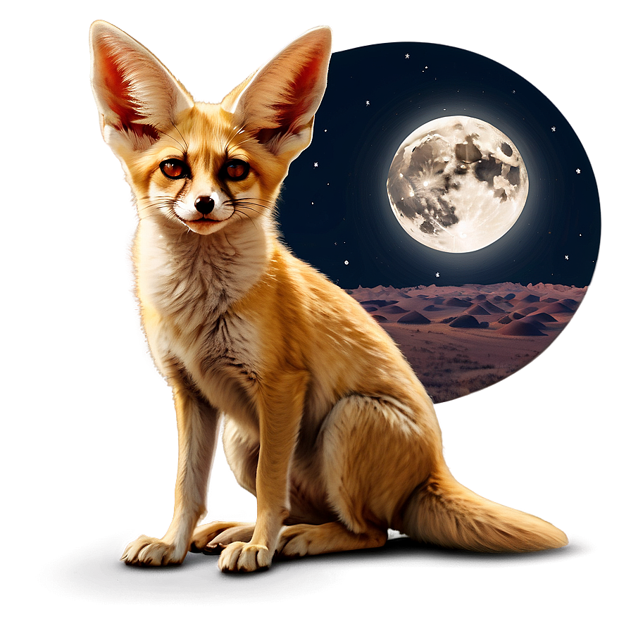 Fennec Fox In Moonlight Png 06262024 PNG image