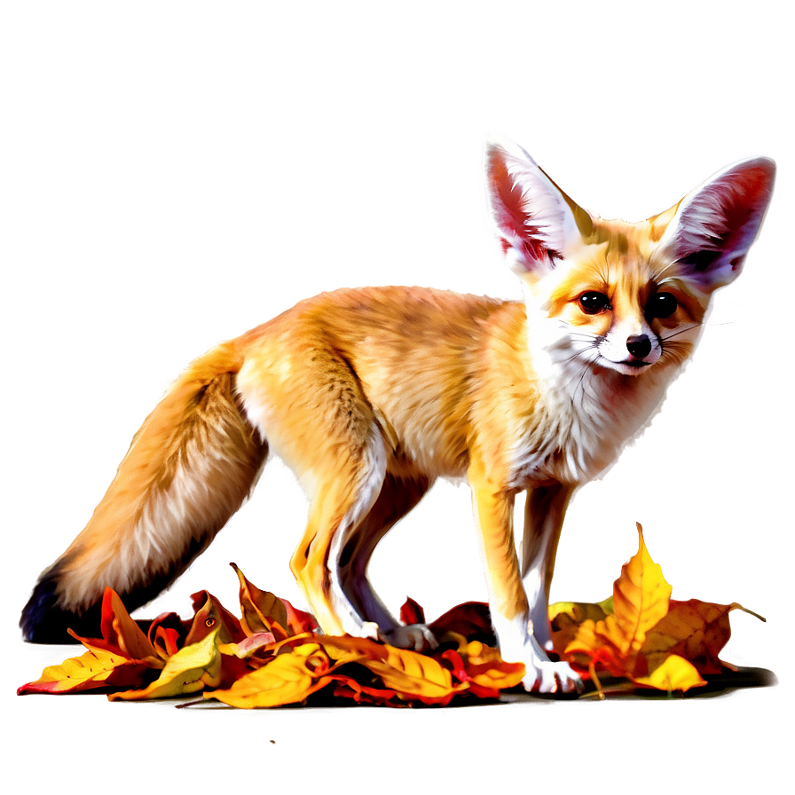 Fennec Fox With Autumn Leaves Png 54 PNG image