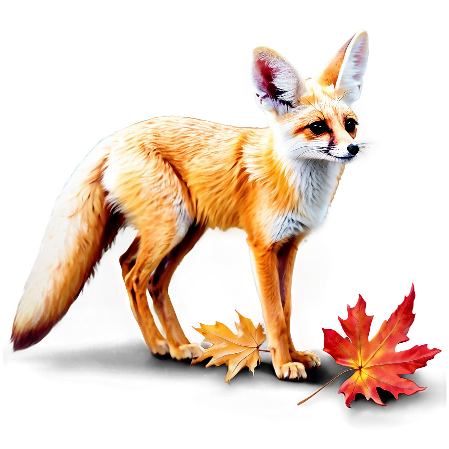 Fennec Fox With Autumn Leaves Png 86 PNG image