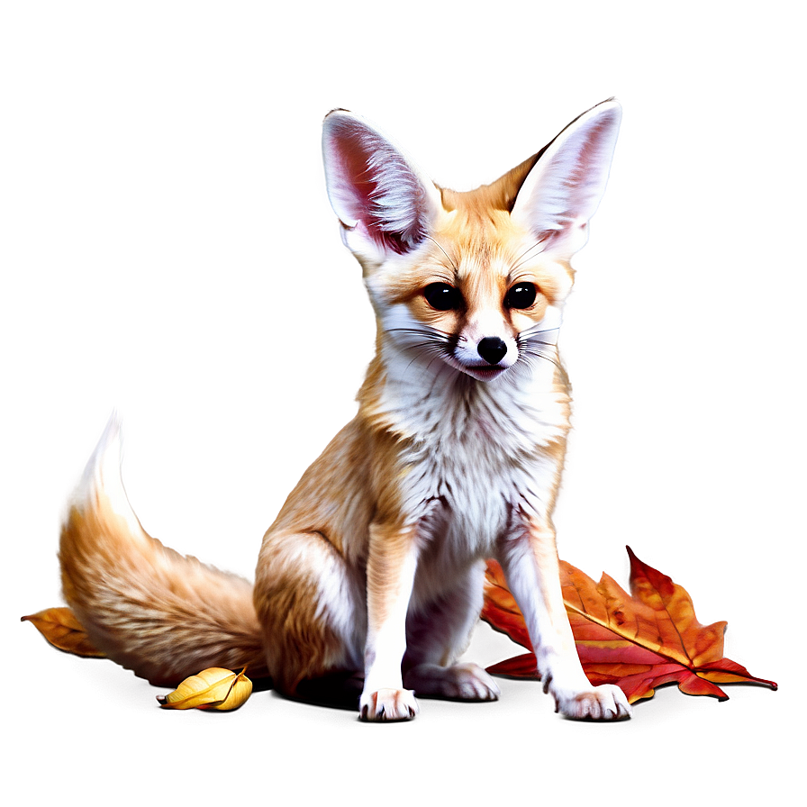 Fennec Fox With Autumn Leaves Png Fun4 PNG image