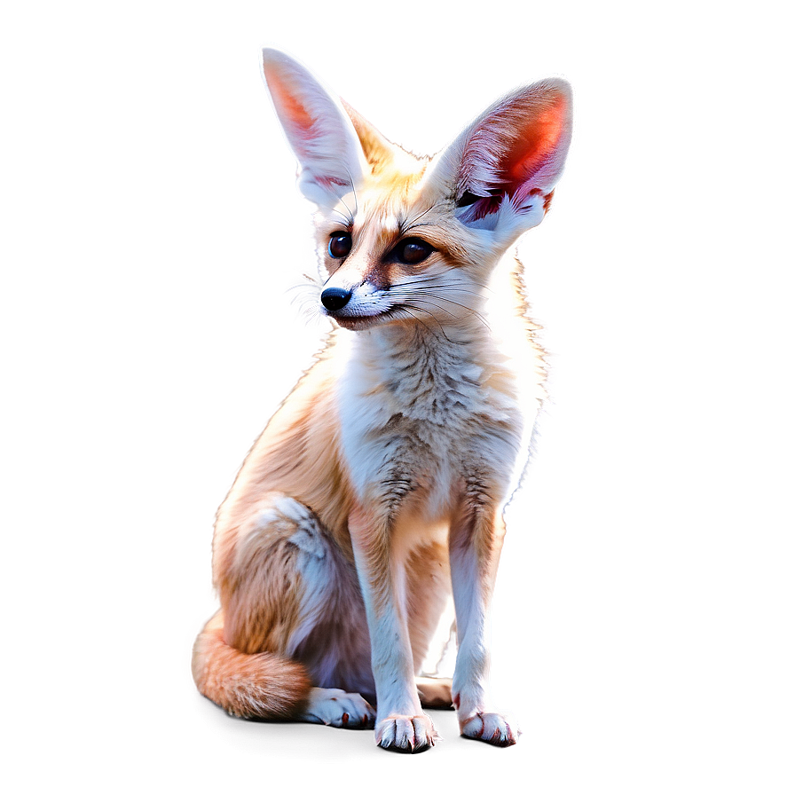 Fennec Fox With Sun Rays Background Png 06262024 PNG image