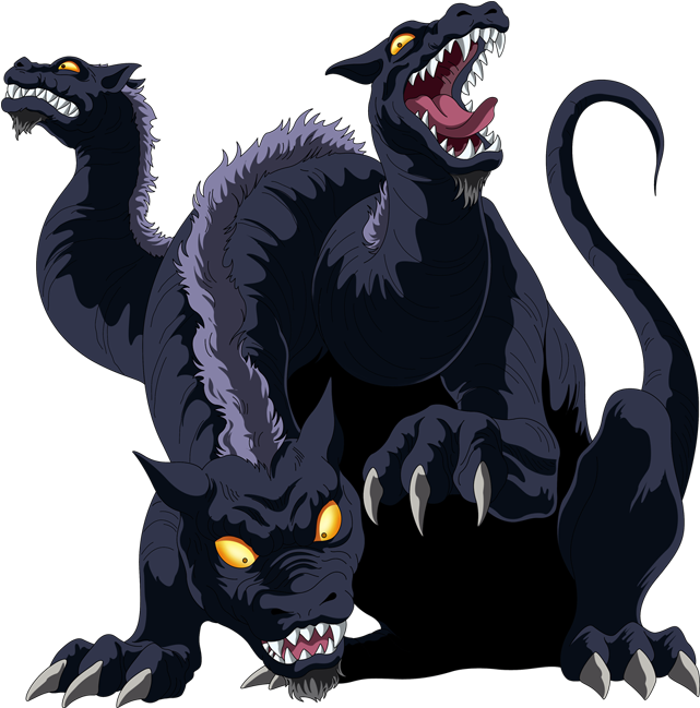 Ferocious Cerberus Artwork PNG image