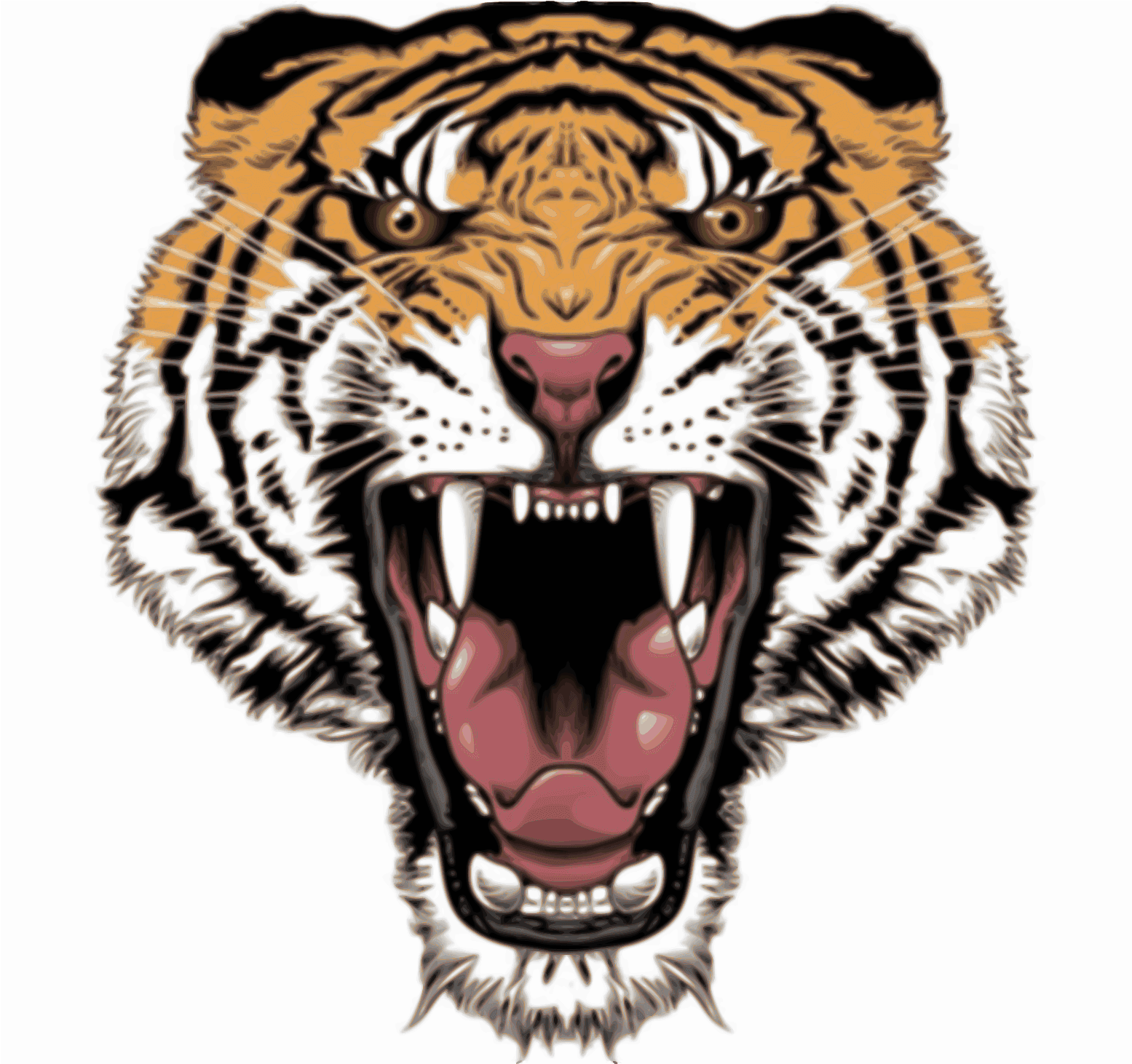 Ferocious Tiger Tattoo Design PNG image