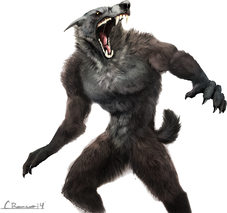 Ferocious Werewolf Artwork PNG image