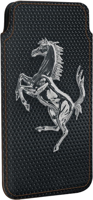 Ferrari Prancing Horse Emblemon Leather PNG image