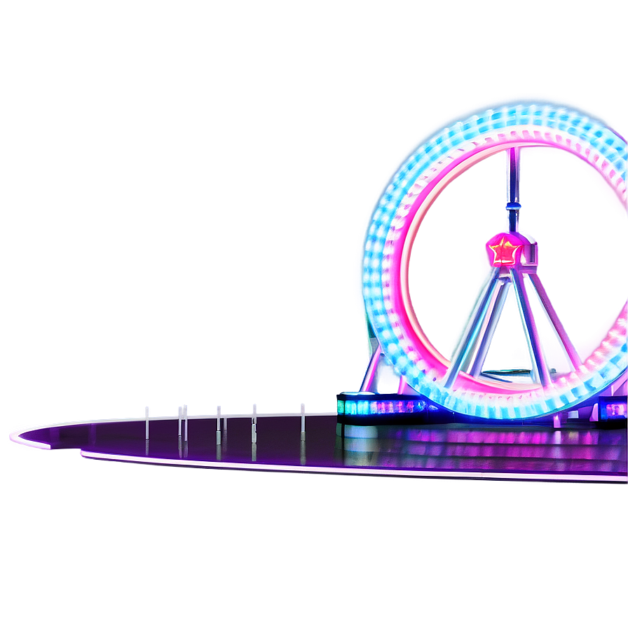 Ferris Wheel Neon Sign Png 06122024 PNG image