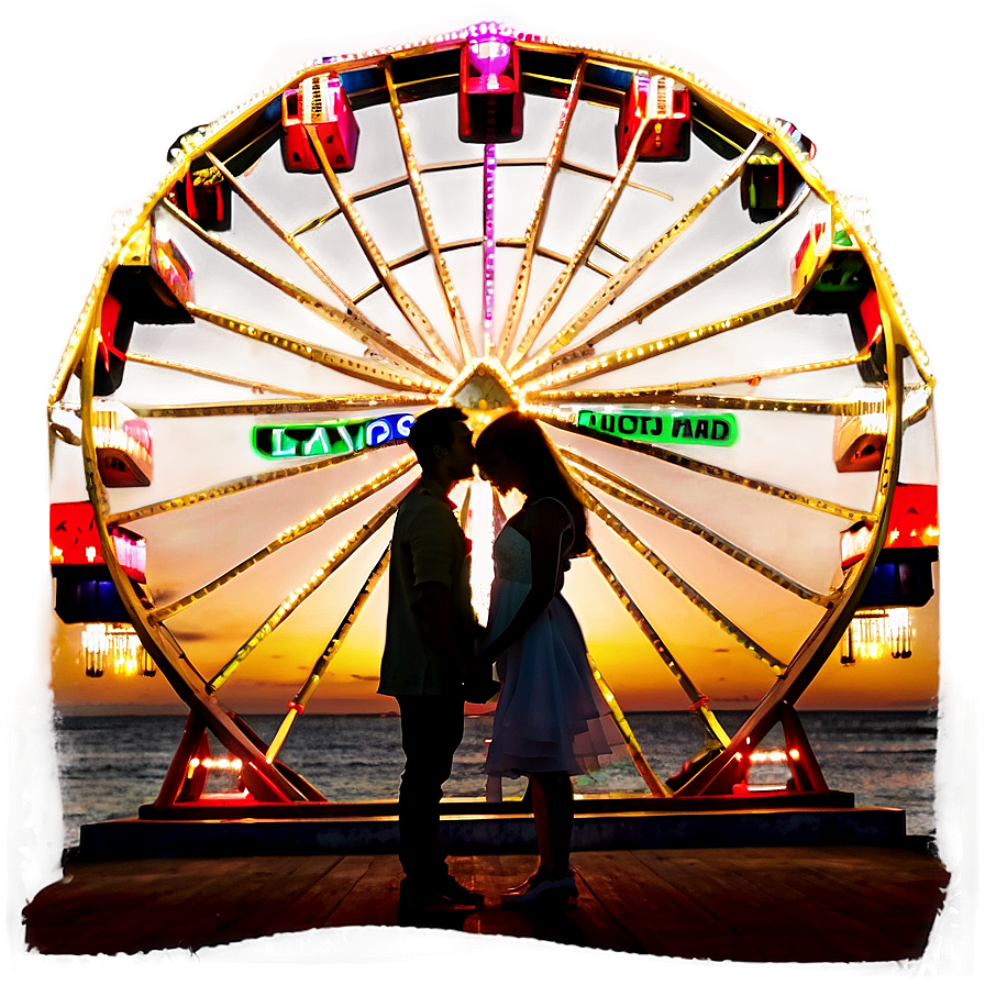 Ferris Wheel Sunset Romance Png 06122024 PNG image