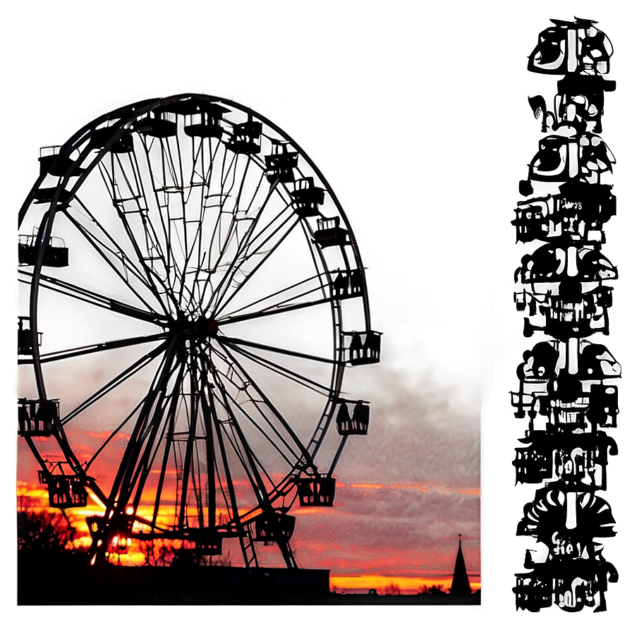 Ferris Wheel Sunset Silhouette Png Dwu79 PNG image