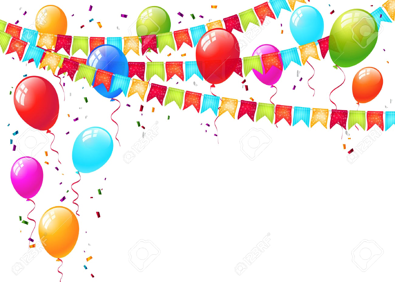 Festive Balloonsand Banners Background PNG image