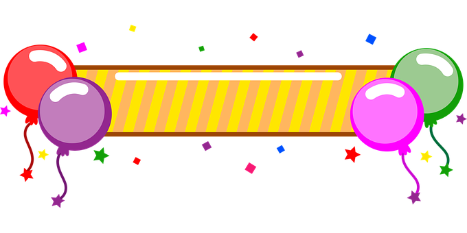 Festive Banner With Balloonsand Confetti PNG image