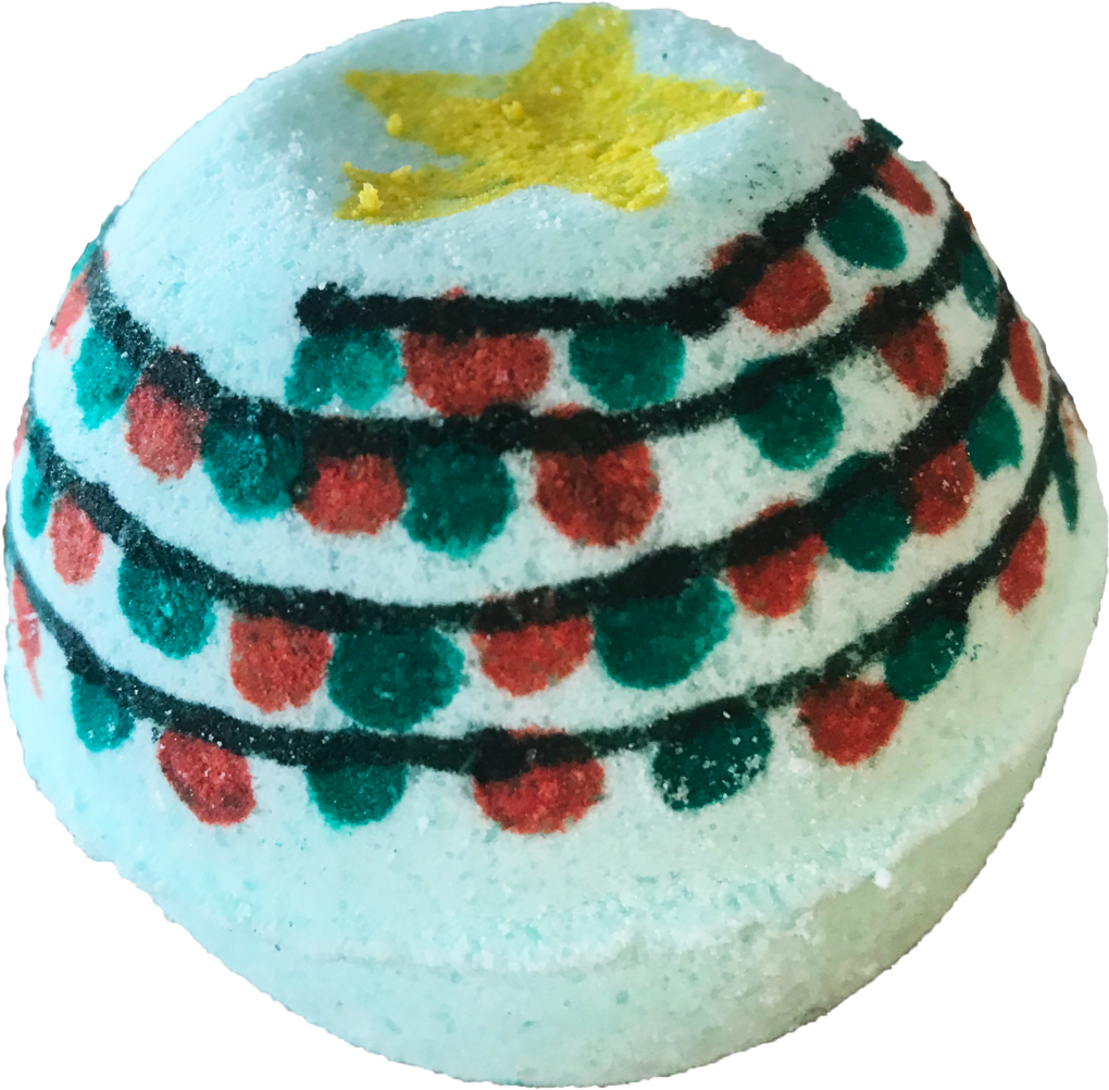 Festive Bath Bomb Decoration PNG image