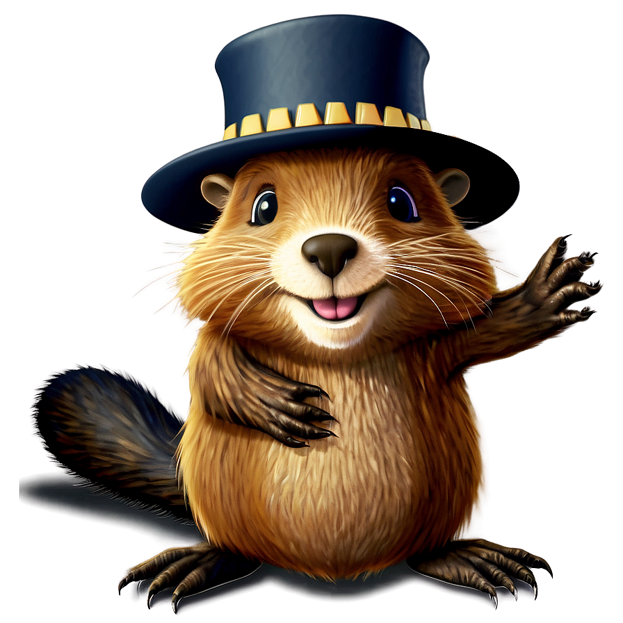 Festive Beaver With Hat Png 05242024 PNG image