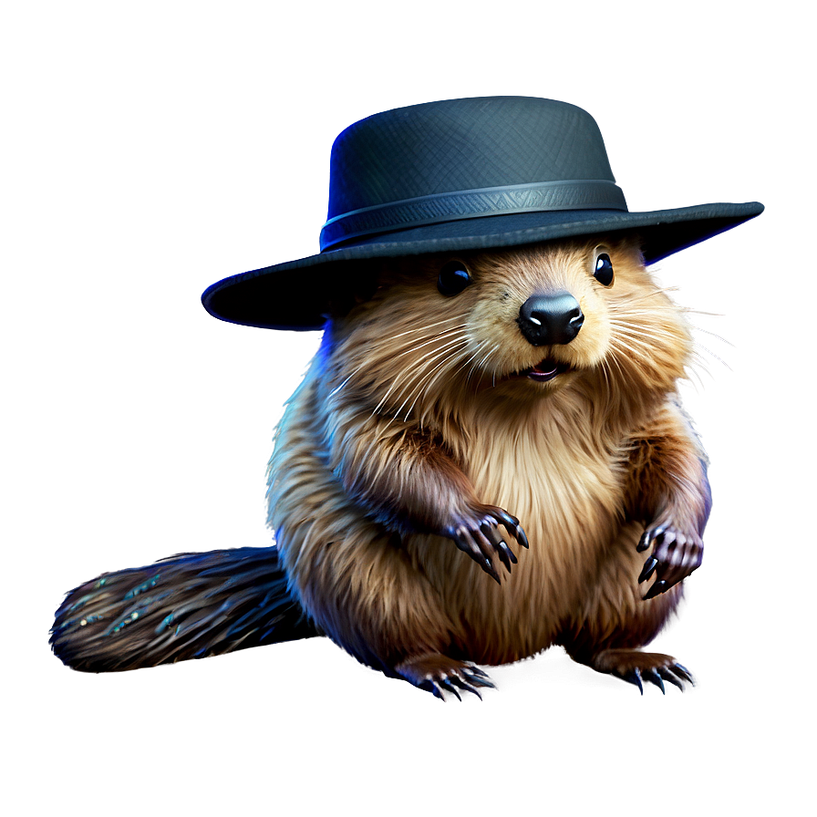 Festive Beaver With Hat Png Euy72 PNG image