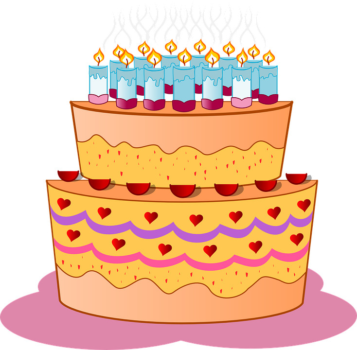 Festive Birthday Cake Illustration PNG image