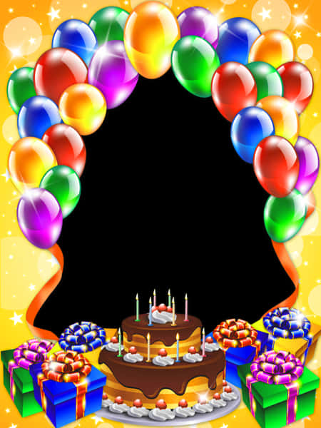 Festive Birthday Frame PNG image