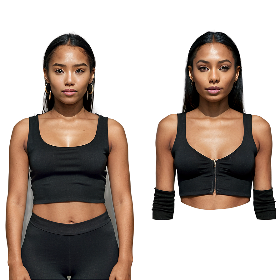 Festive Black Crop Top Png 06282024 PNG image