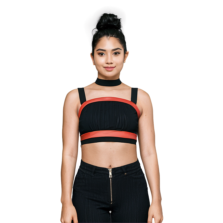 Festive Black Crop Top Png Yij PNG image