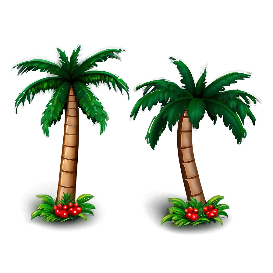 Festive Cartoon Palm Tree Png 06212024 PNG image