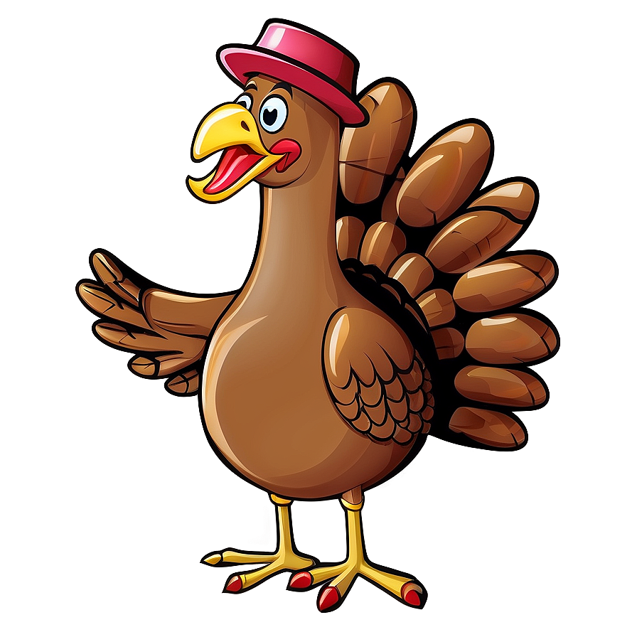 Festive Cartoon Turkey Drawing Png 06262024 PNG image