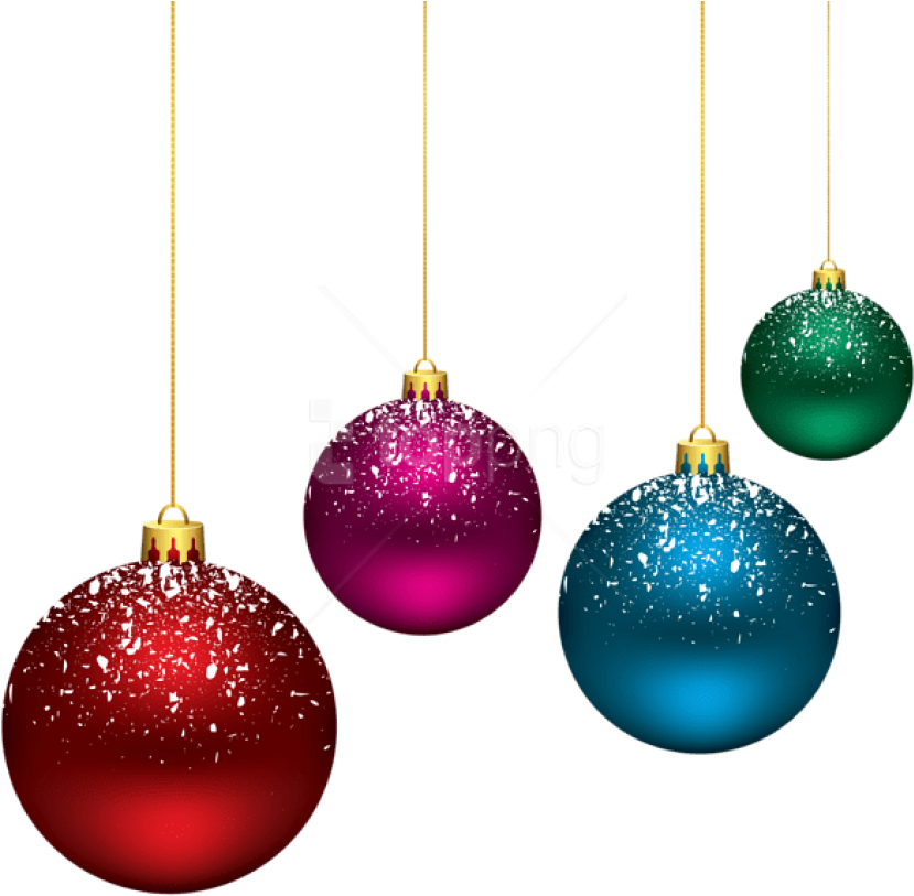 Festive Christmas Baubles Hanging PNG image