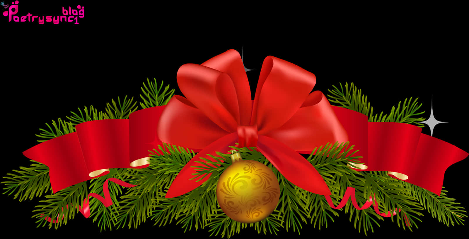 Festive Christmas Bowand Ornament PNG image