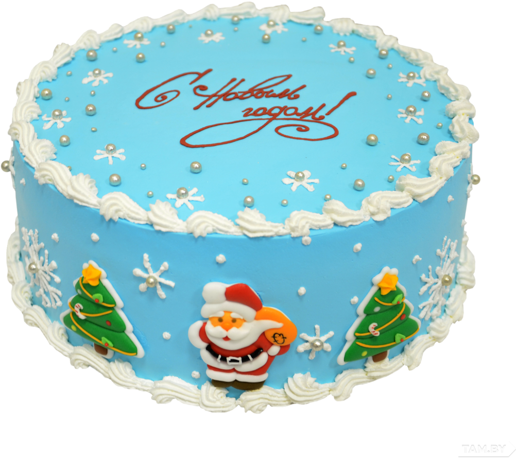 Festive Christmas Cake Decoration PNG image