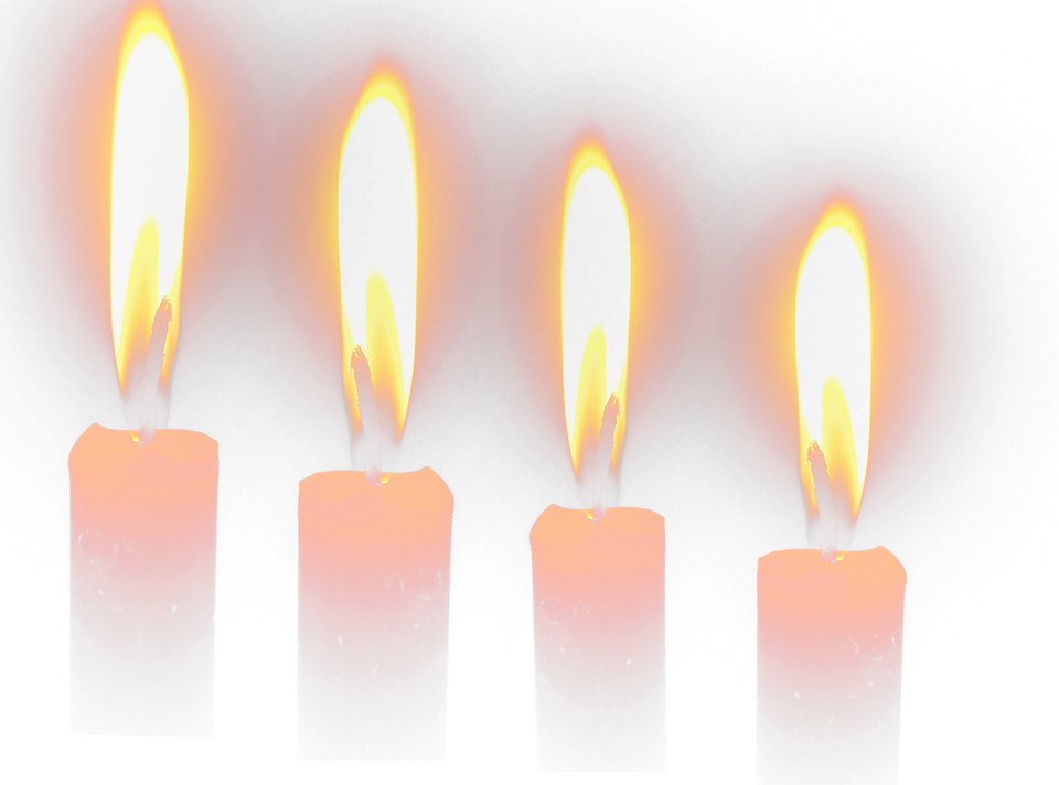 Festive Christmas Candles Glowing PNG image