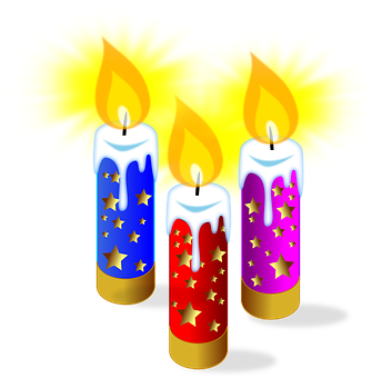 Festive Christmas Candles Glowing PNG image