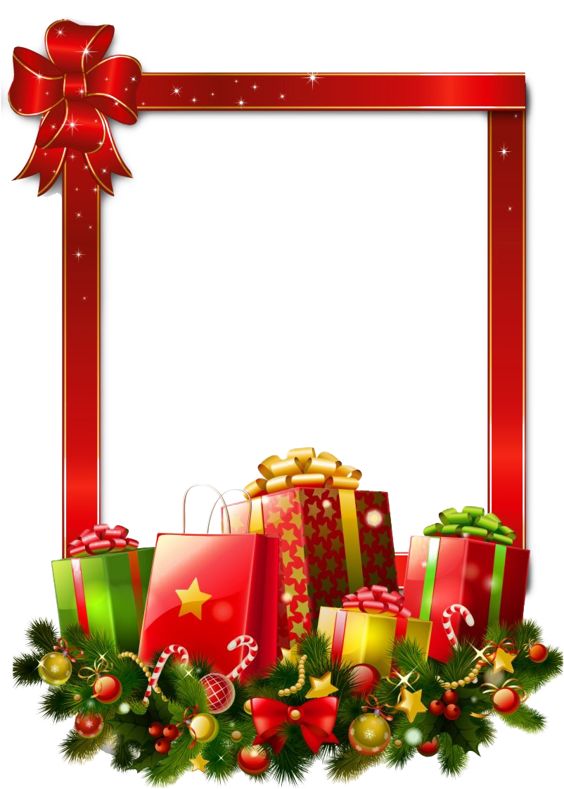 Festive Christmas Framewith Giftsand Decorations.png PNG image