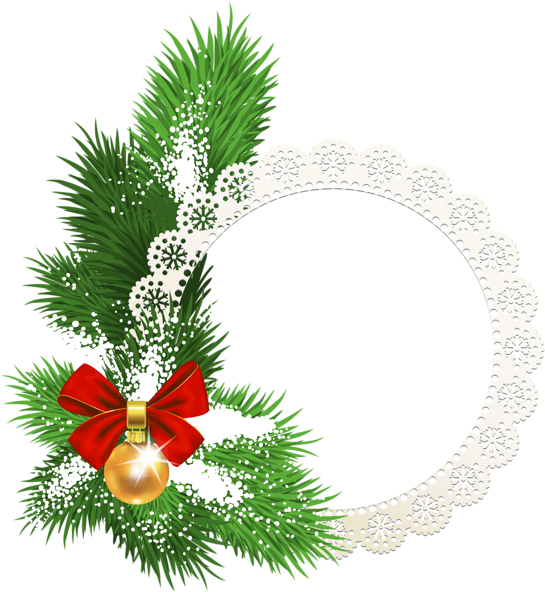 Festive Christmas Framewith Golden Bell PNG image