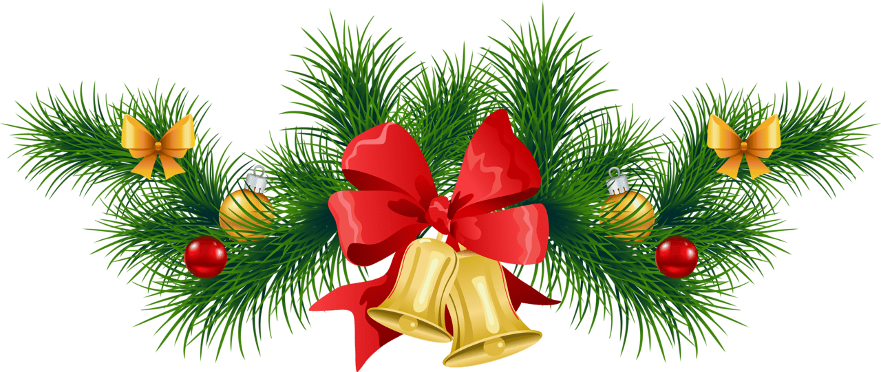 Festive Christmas Garland Clipart PNG image