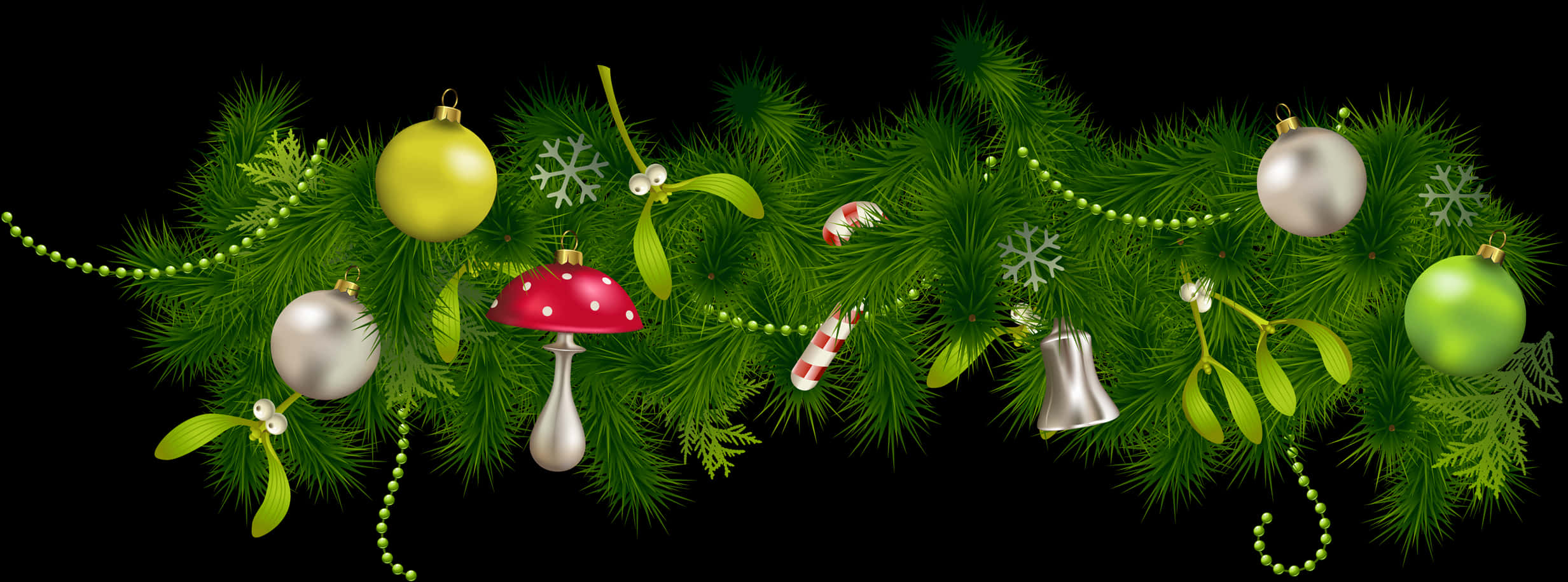 Festive Christmas Garland Decoration PNG image