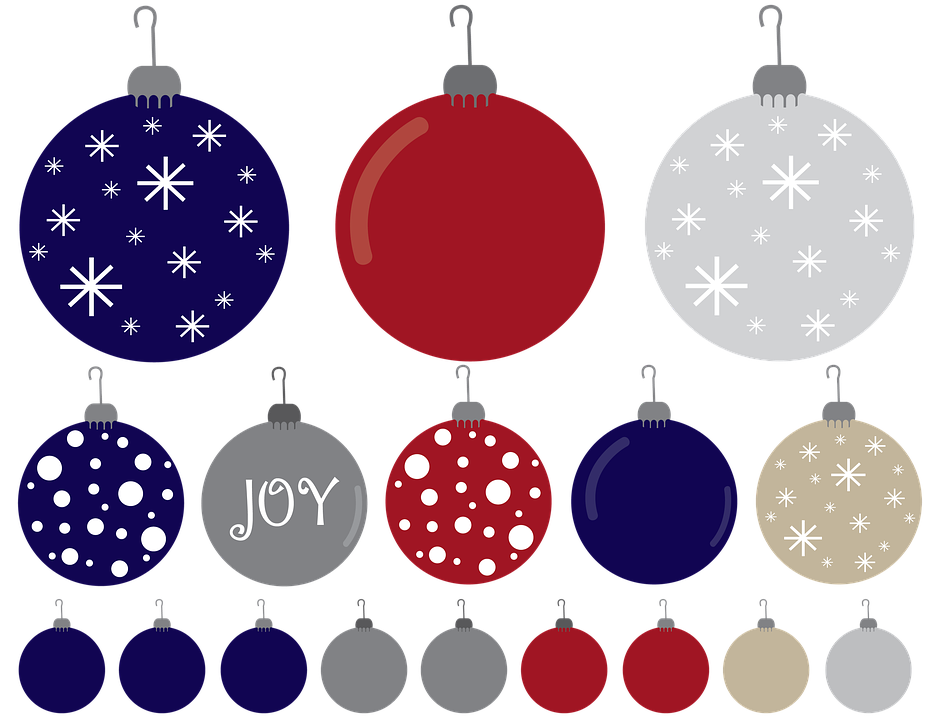 Festive Christmas Ornaments Vector PNG image