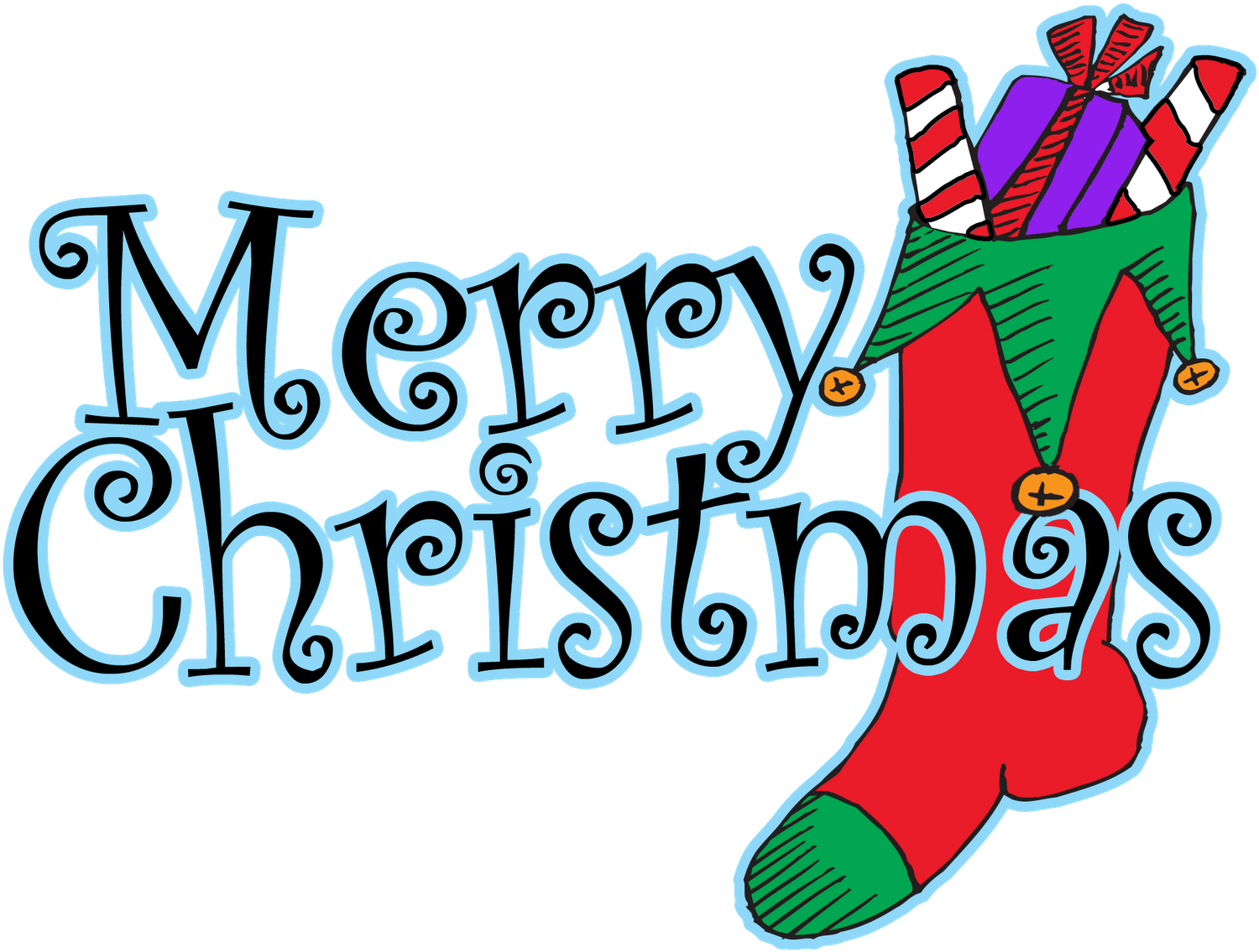 Festive Christmas Stocking Illustration PNG image