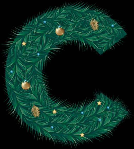 Festive Christmas Wreath Graphic PNG image