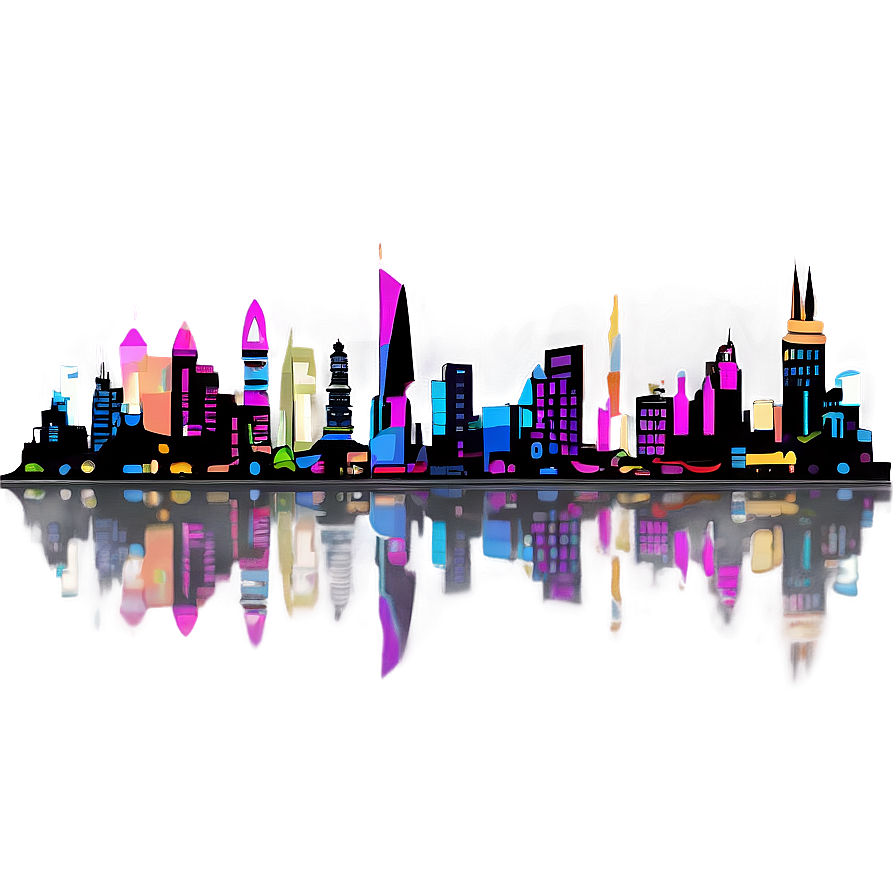 Festive City Skyline Png Bxl PNG image