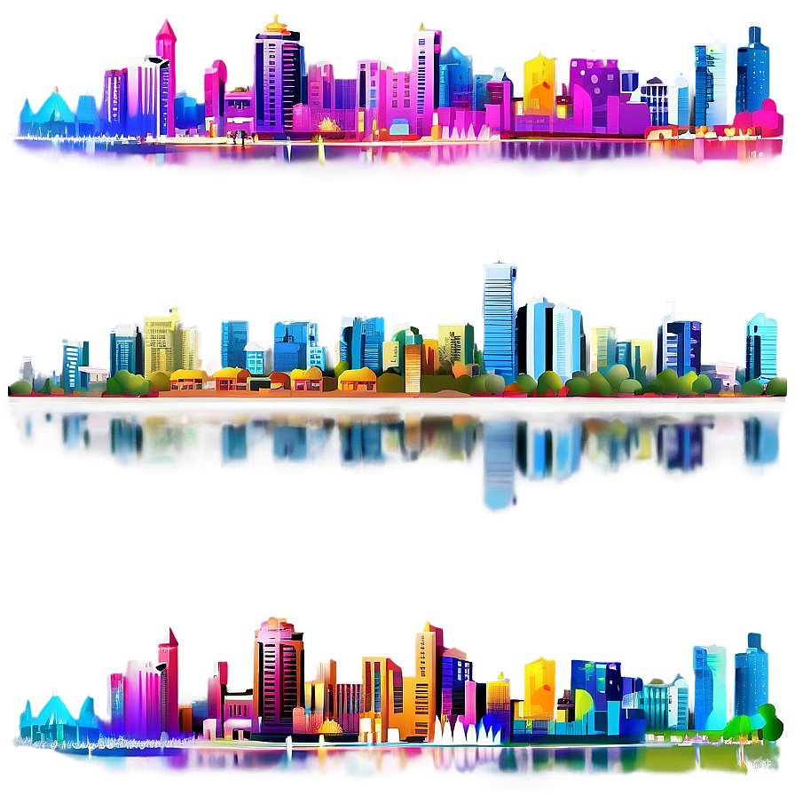 Festive City Skyline Png Ymu PNG image