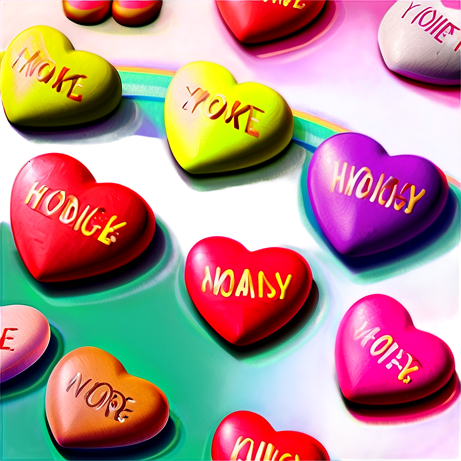 Festive Conversation Hearts Png 32 PNG image