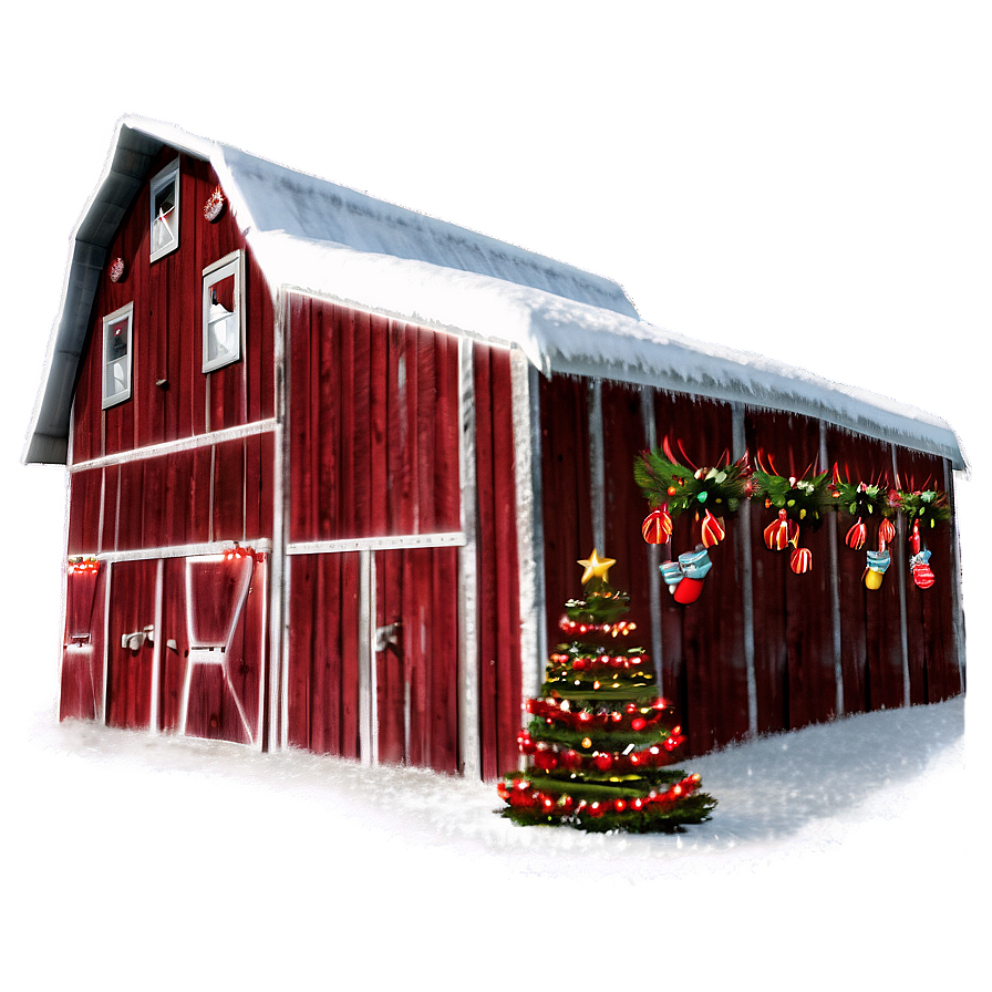 Festive Decorated Barn Png 06122024 PNG image