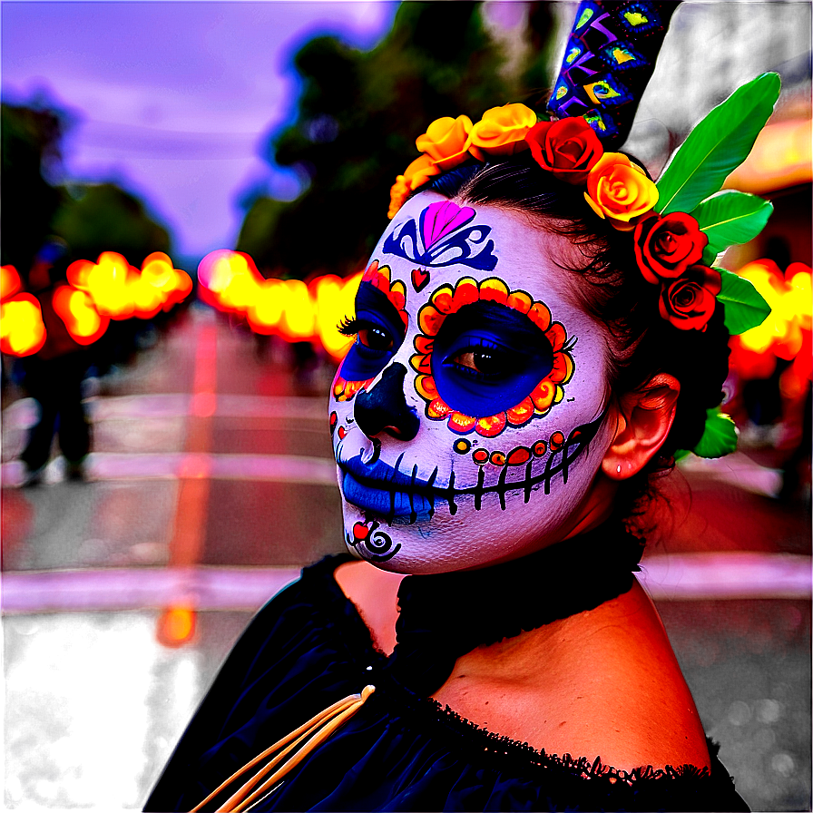 Festive Dia De Los Muertos Parade Png Pjc8 PNG image