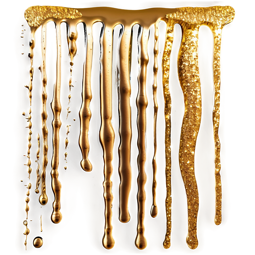 Festive Gold Glitter Drip Png Paw77 PNG image