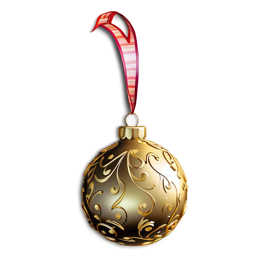 Festive Gold Ornament For Christmas Png 23 PNG image